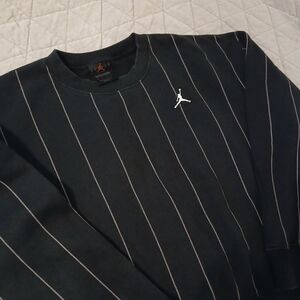 Jordan Womens Sweater in Black with White Stripes